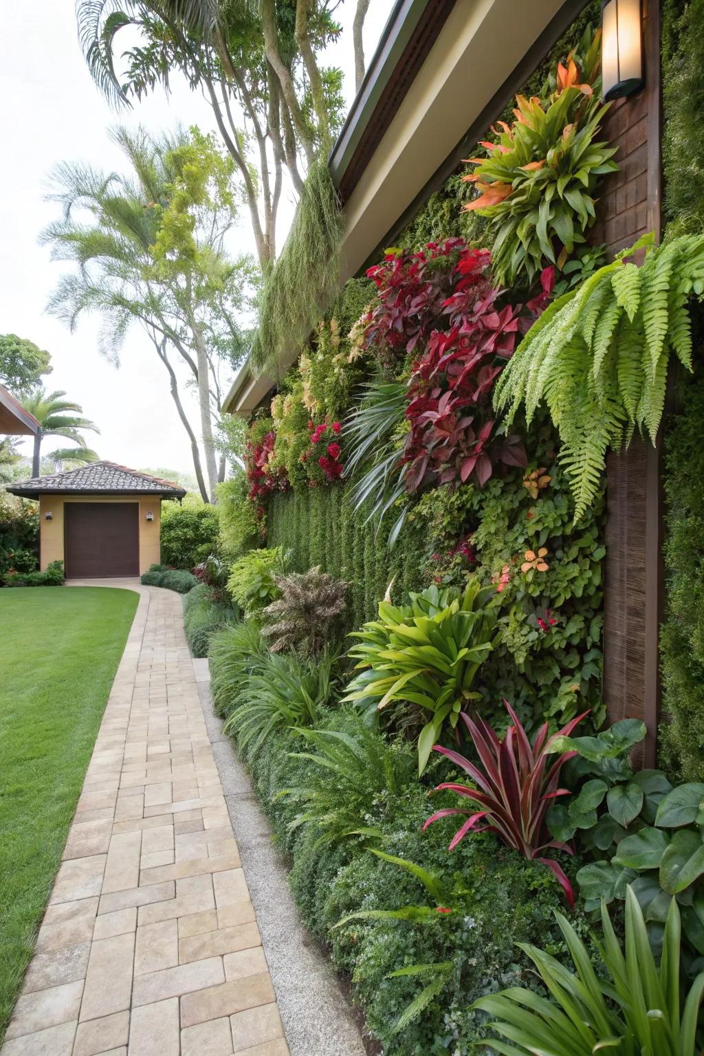 A flourishing wall delivering a breathtaking and functional property divider.
