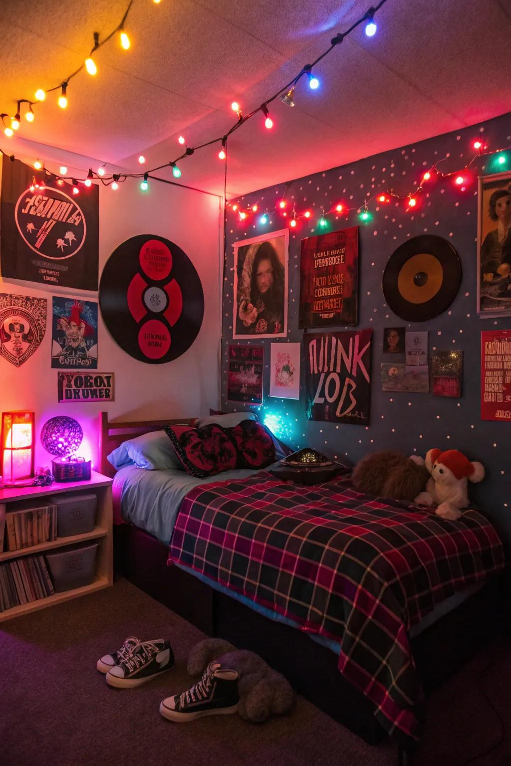 Illuminate your area with unconventional illumination that highlights your punk spirit.