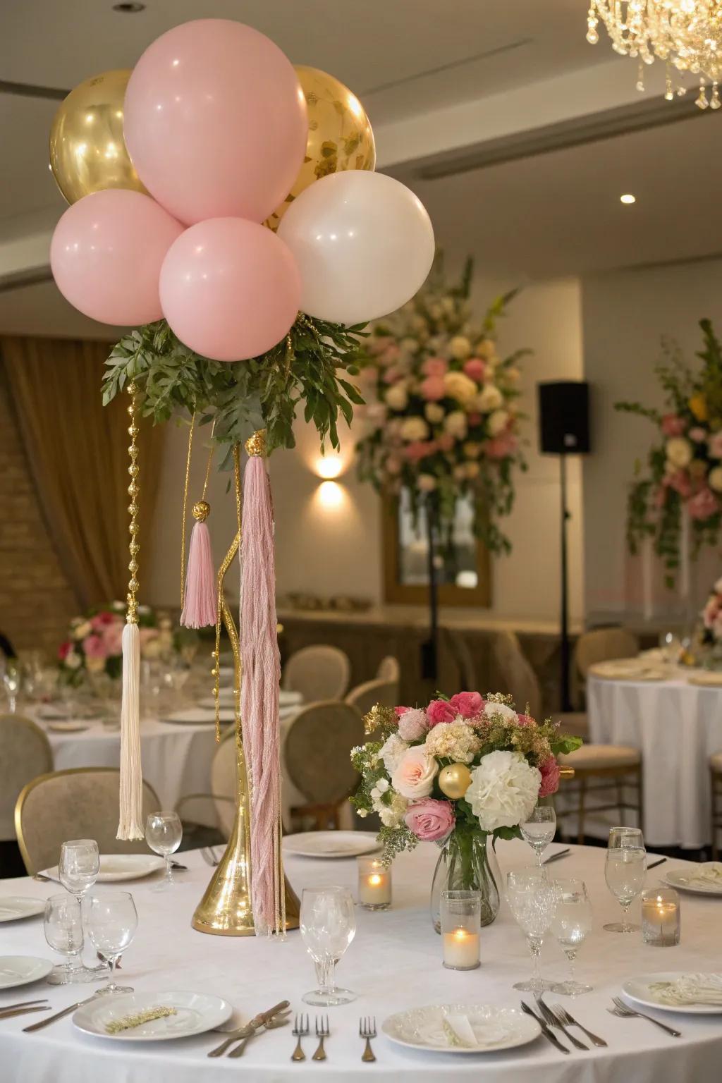 Creative balloon displays introduce a fun and fanciful touch.