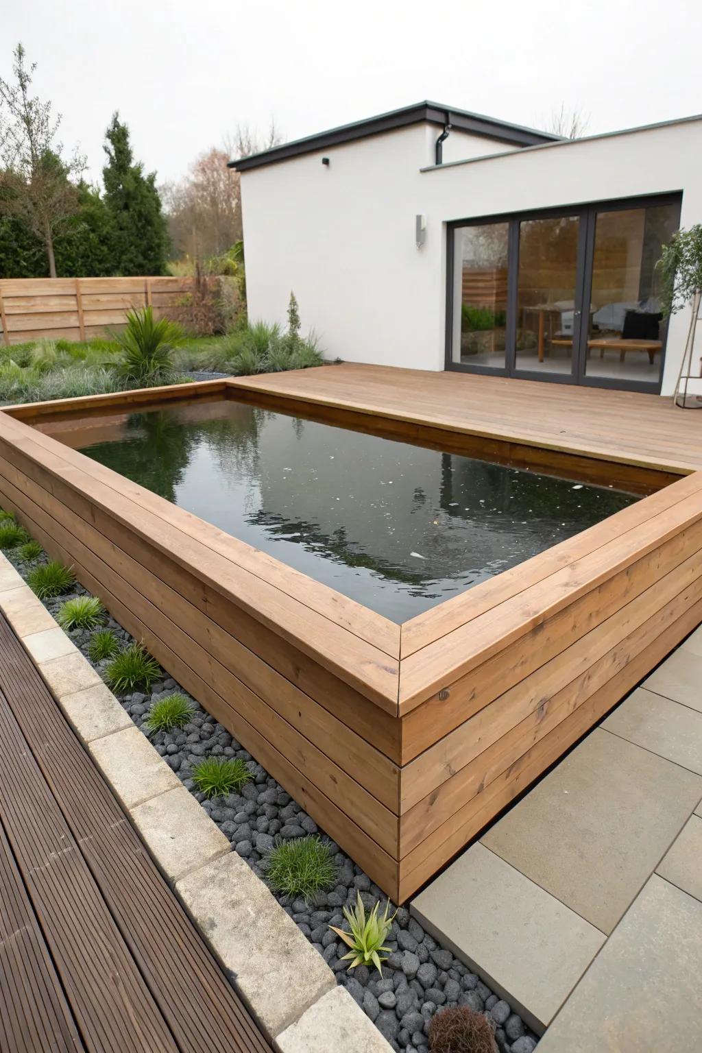 Chic and modern, this pond design adds a contemporary flair.