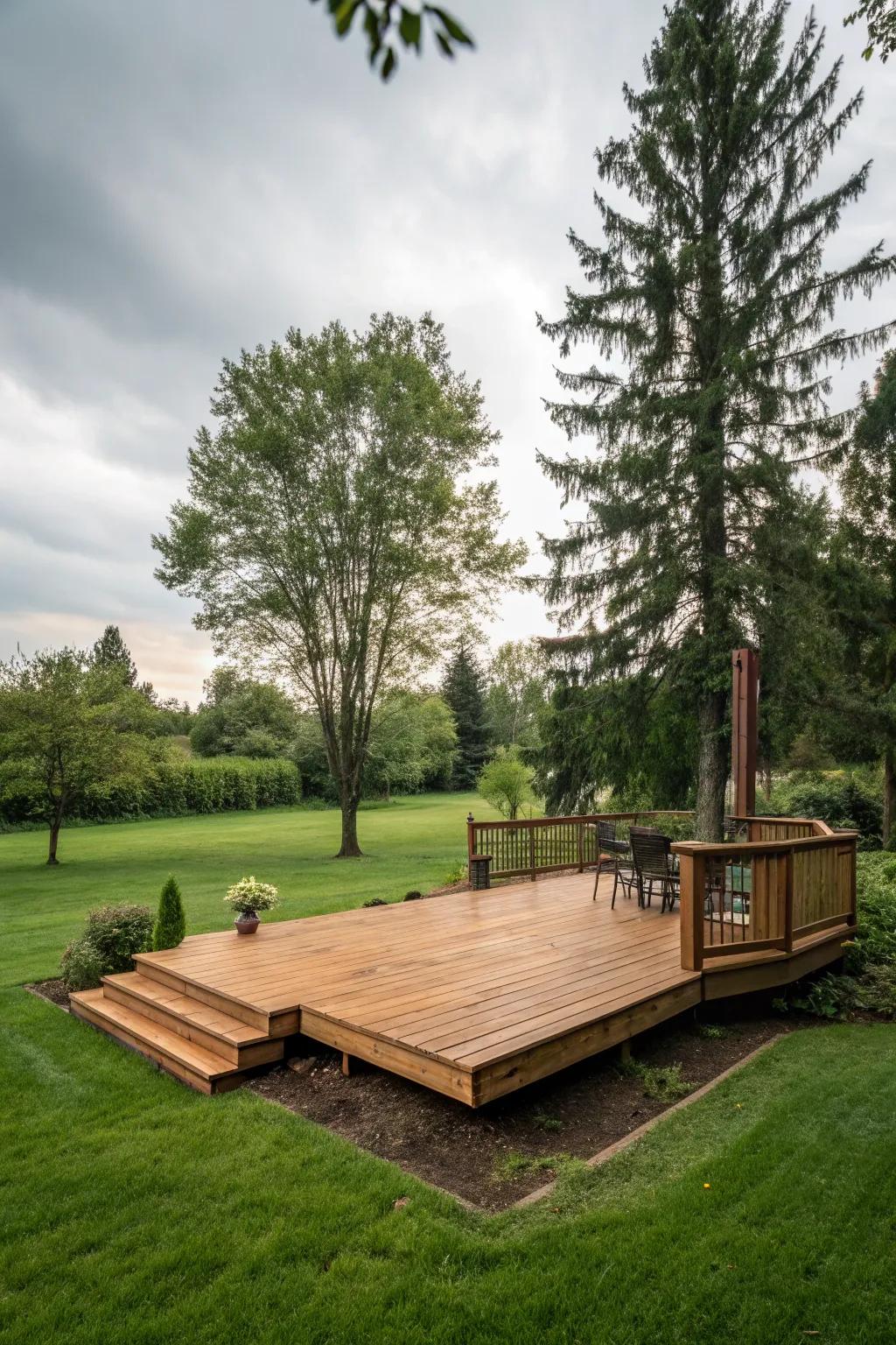 Appreciate the adaptability of a DIY platform veranda.