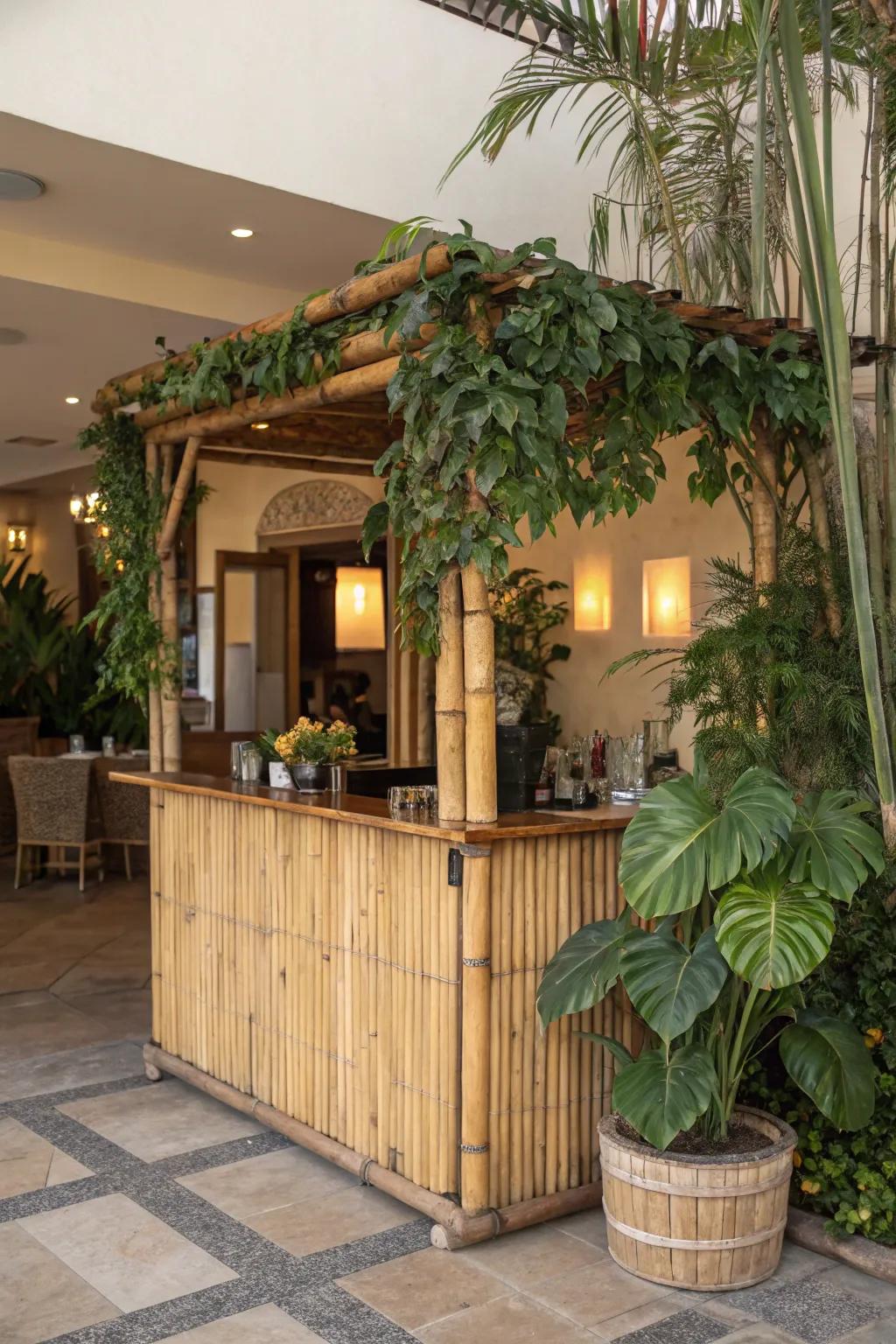 Environmentally sound materials create a sustainable and appealing reception point.