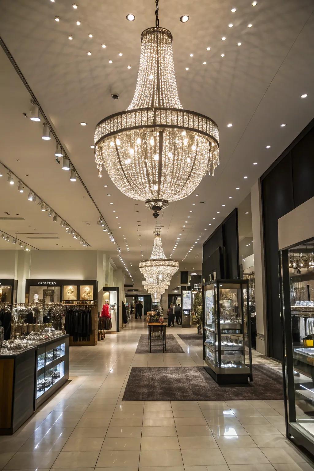 Statement illumination infuses theatricality and directs attention toward key zones.