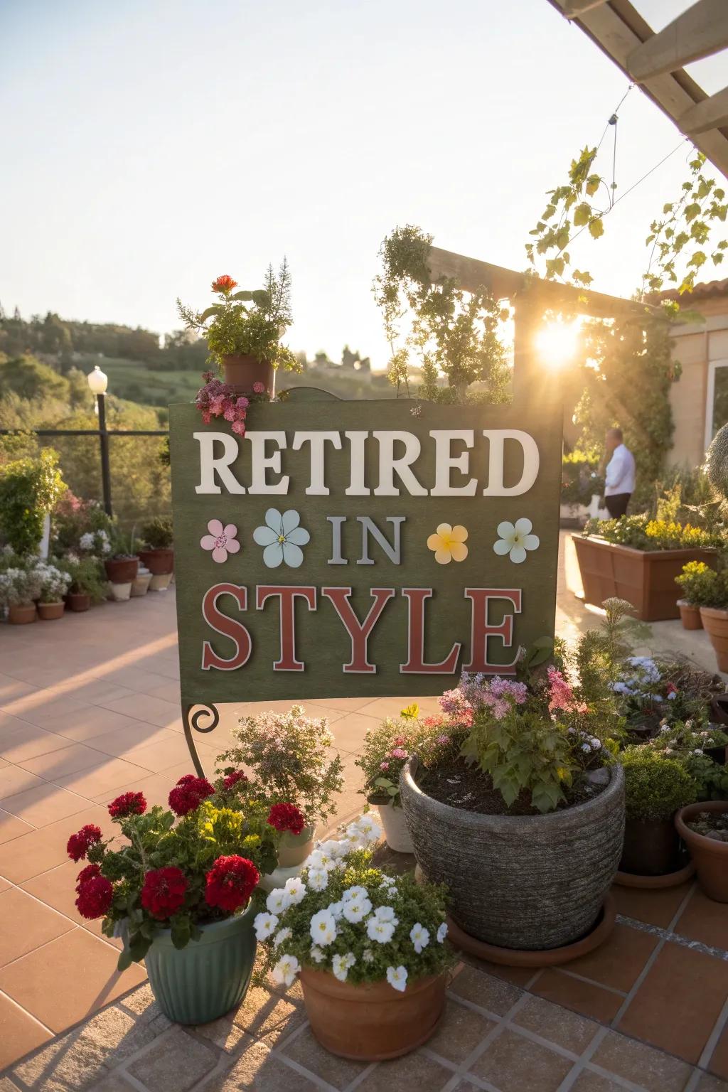 Garden-inspired signs offer a fresh feel.