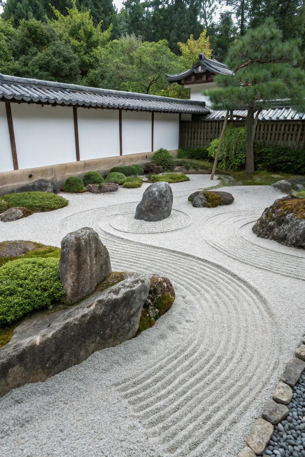 Find serenity in a Zen stone garden.