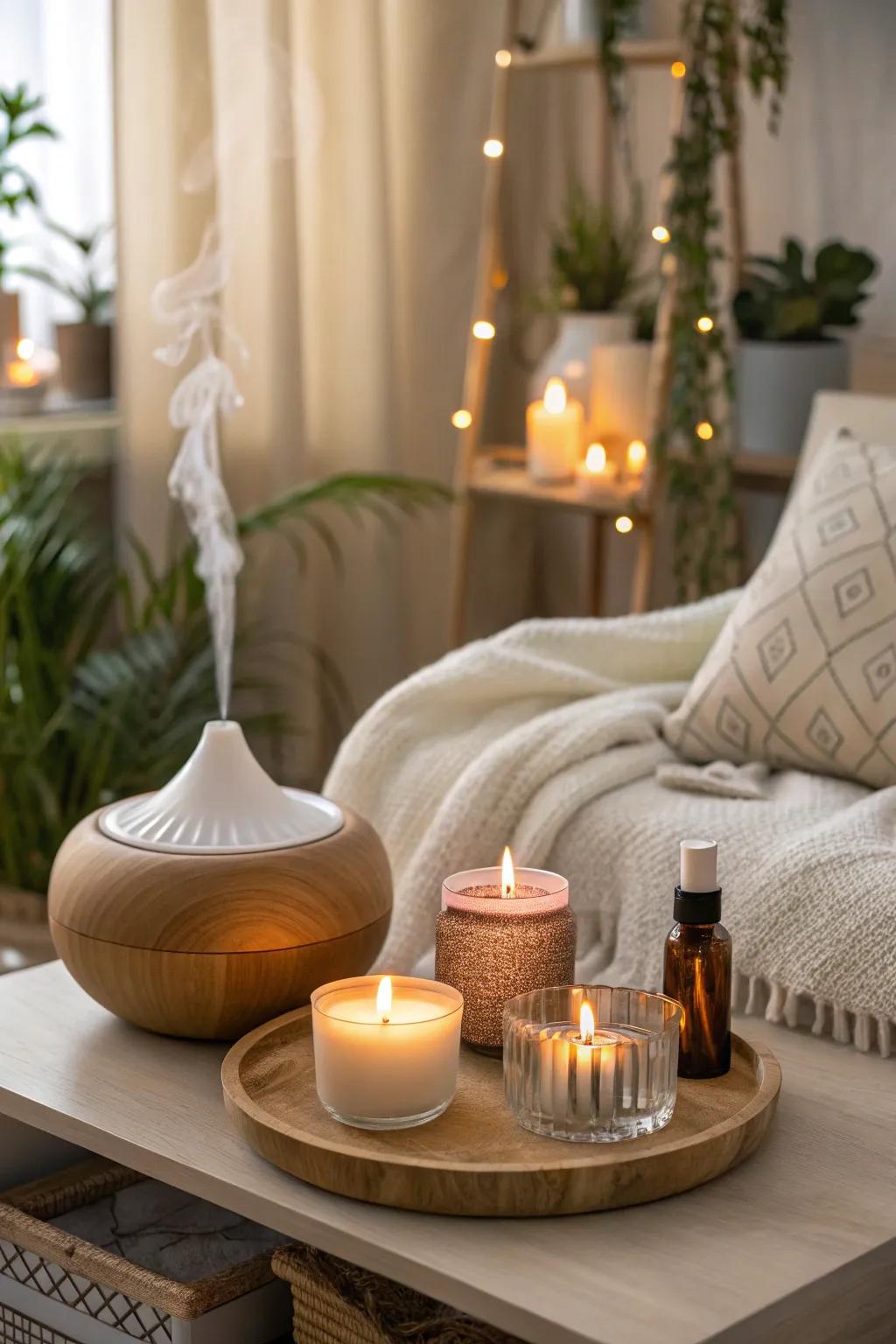 With soothing scents, enhance the mood.