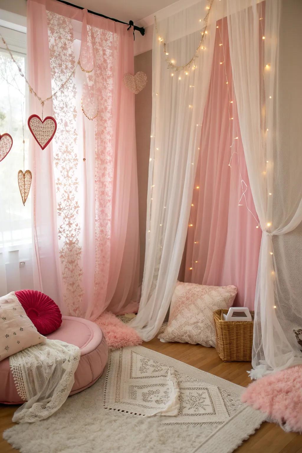 Allow see-through panels to whisper romance in your space. 🌬️ #Drapes #RomanticDecor