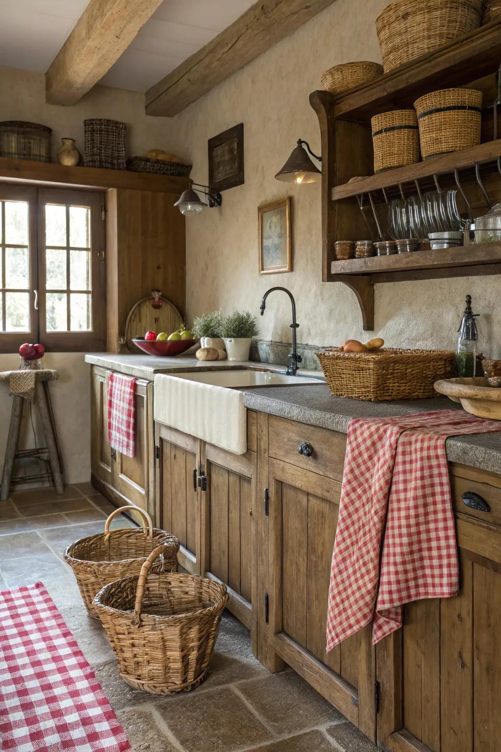 A mix of textures adds depth to this kitchen's design.