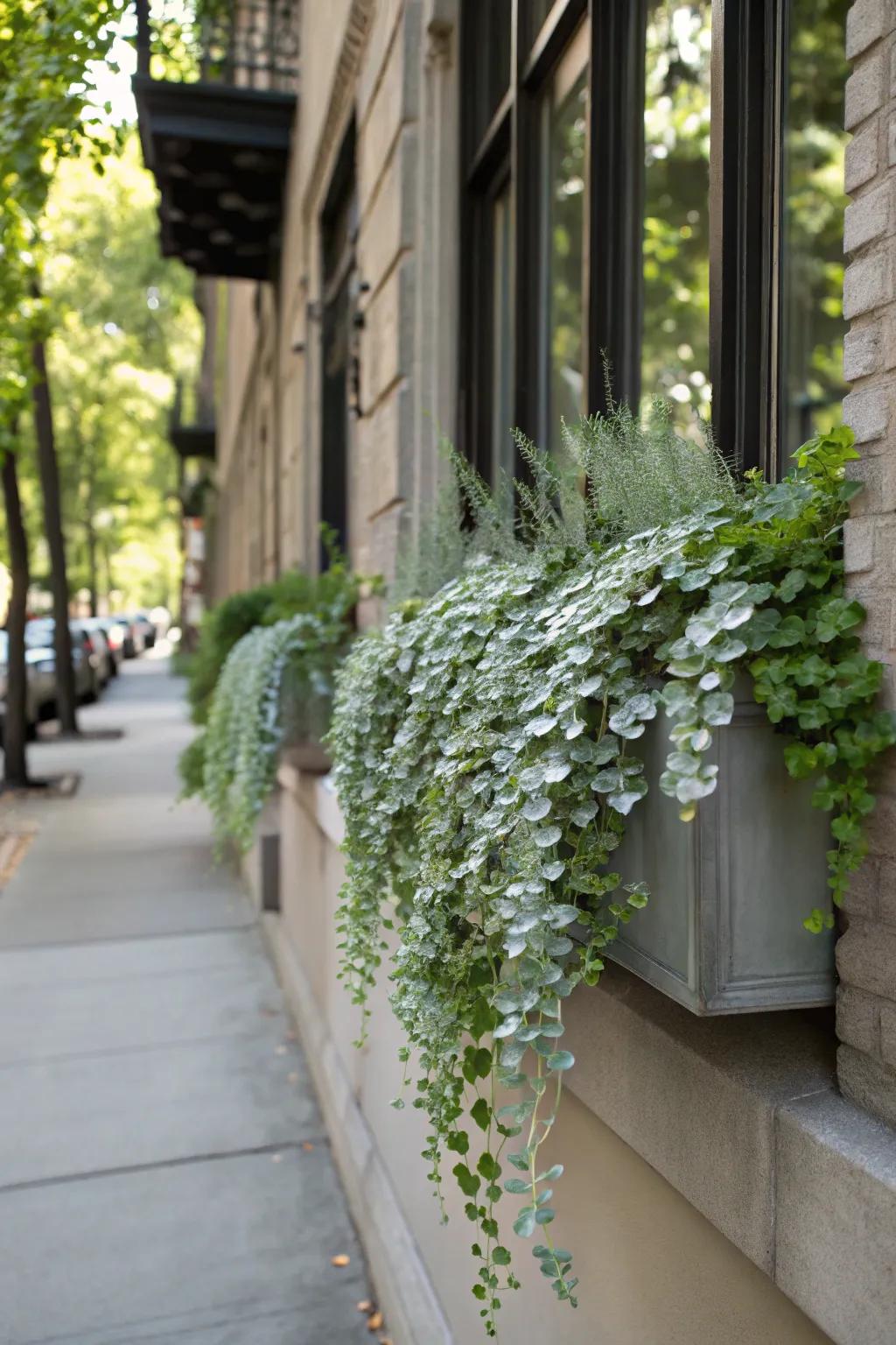 Silver Falls Dichondra adds a modern, silvery touch to any display.