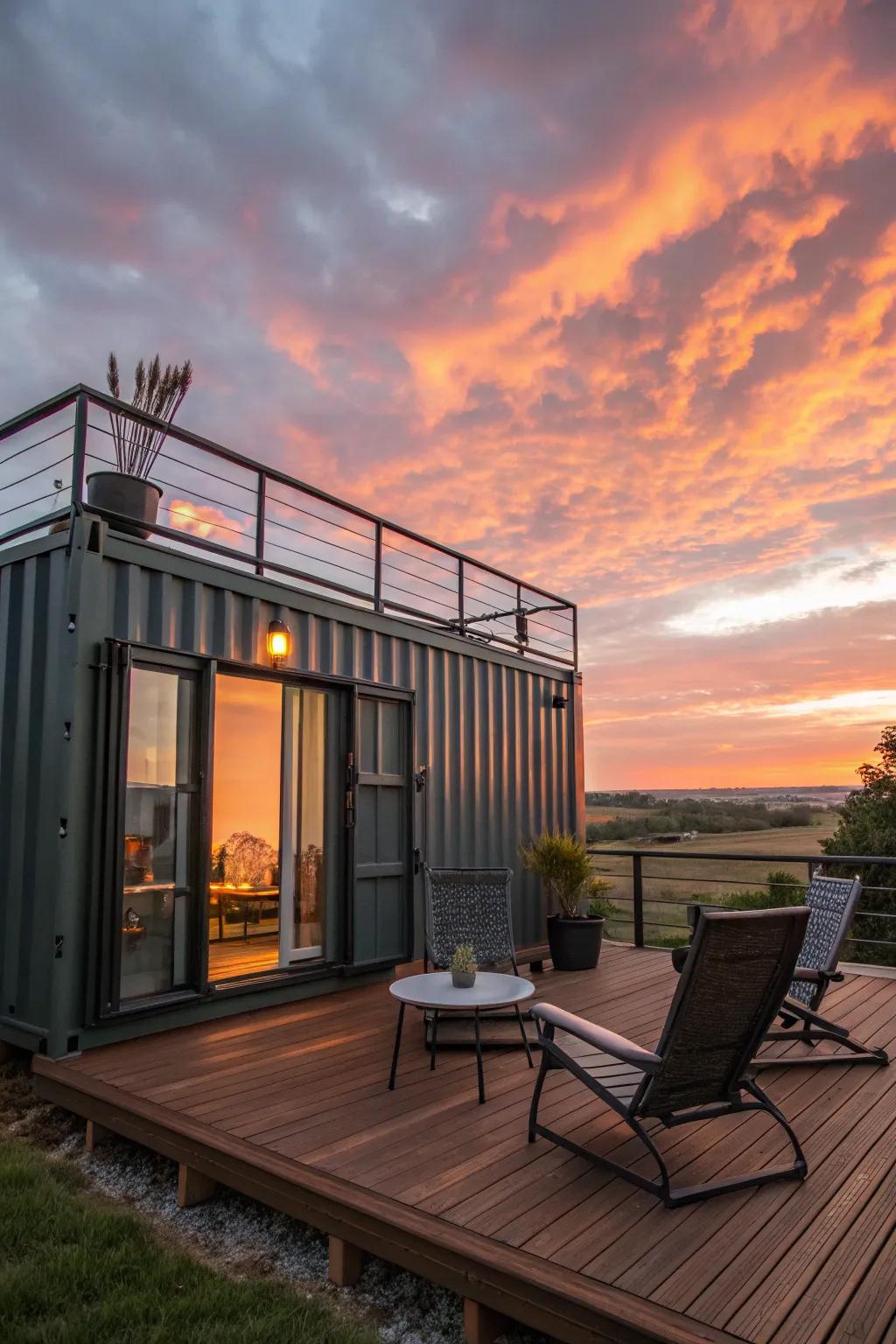 A rooftop deck metamorphoses your container into an idyllic retreat.