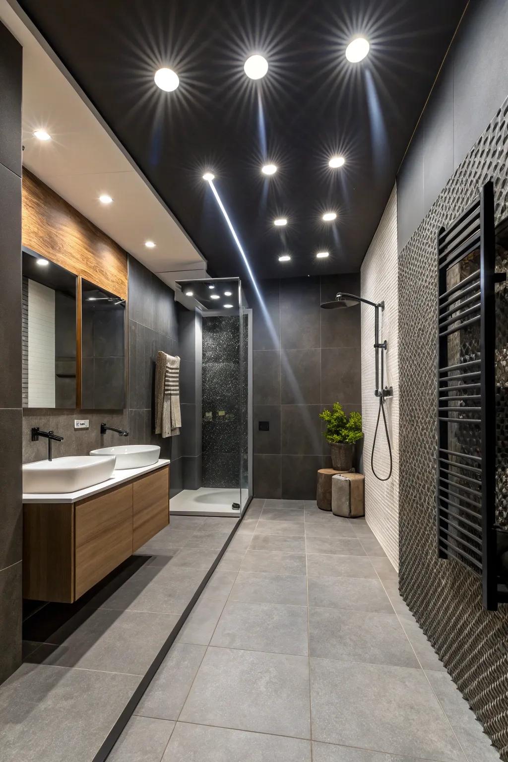Overhead spotlights ensure thorough illumination in every corner.