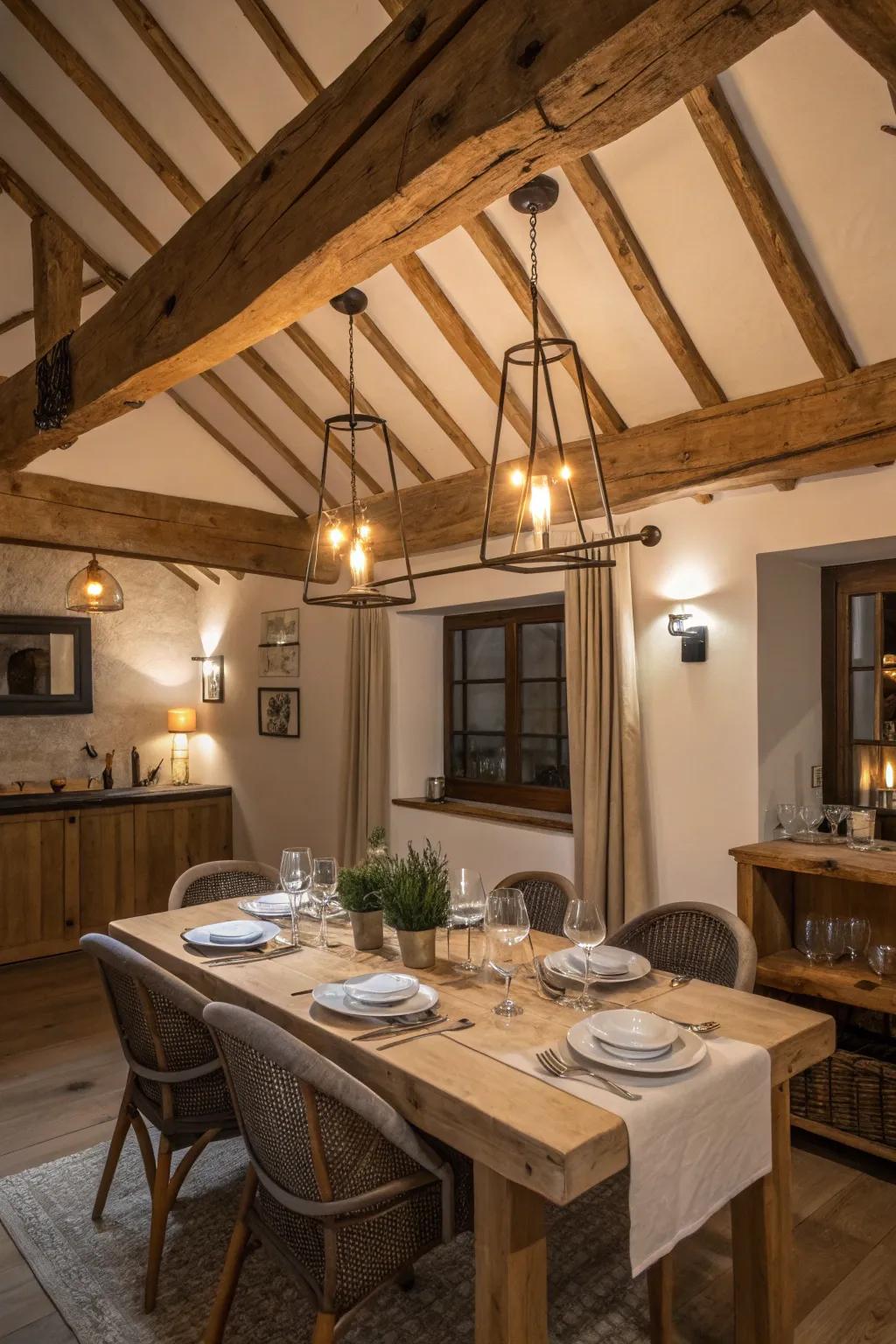 A harmonious mix of modern and classic elements in this eating space.