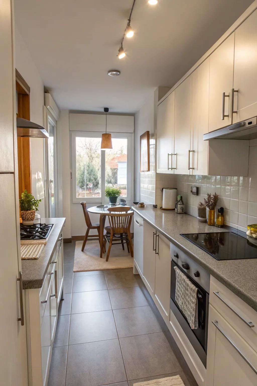 An efficient layout enhances kitchen flow.