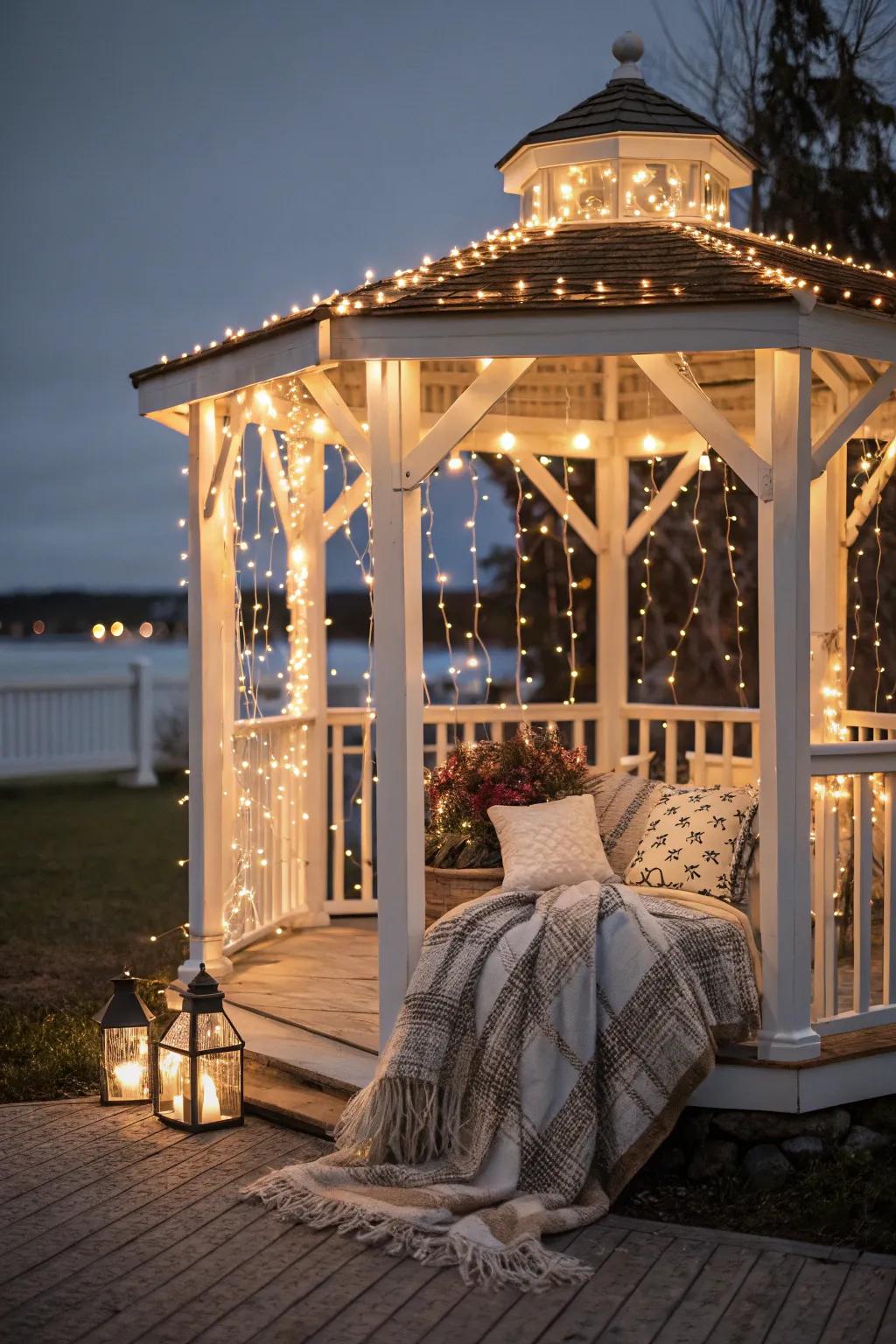 Create magical moments in a romantic gazebo setting.