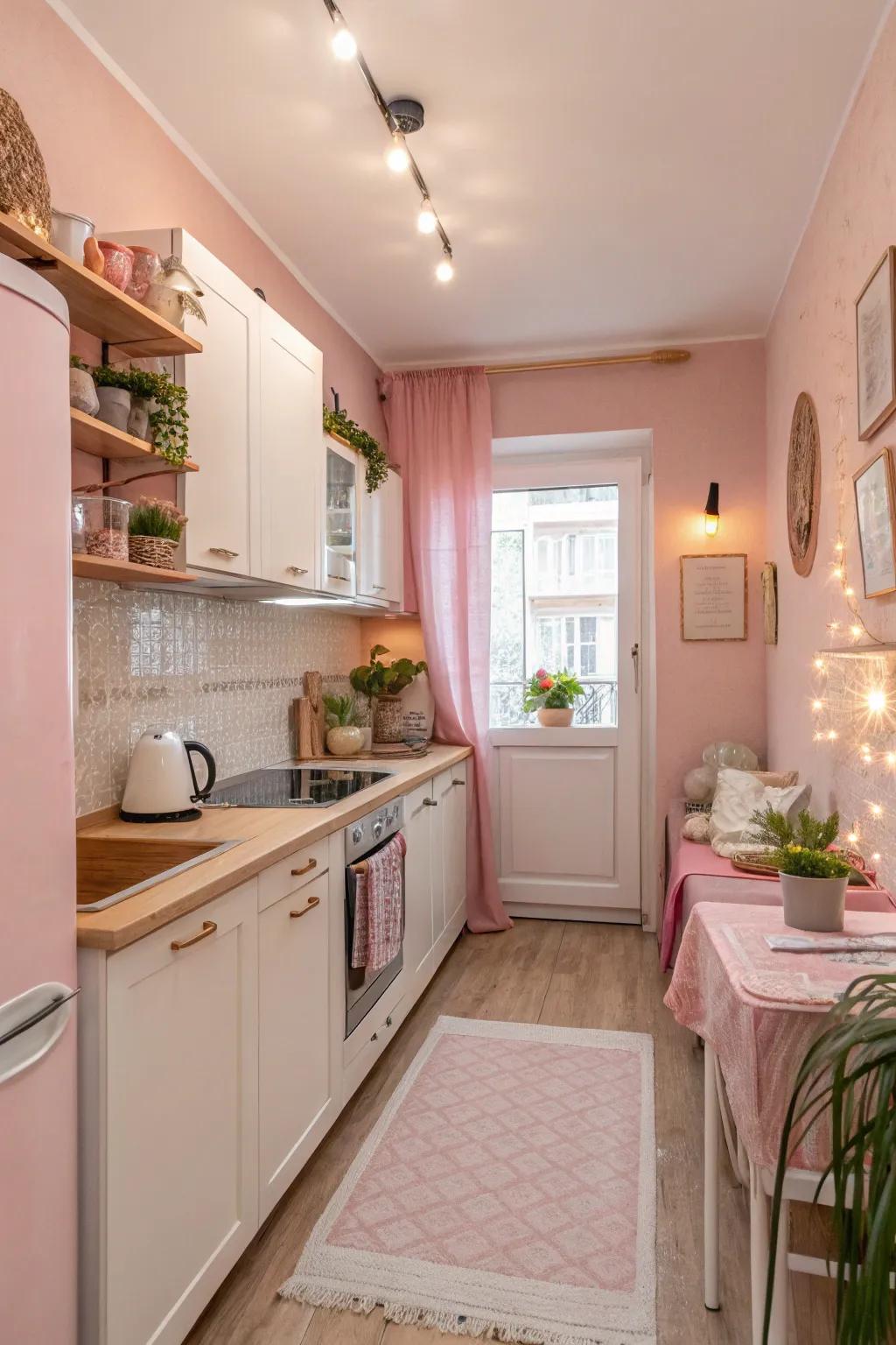 Pale pink offers a refreshing alternative to traditional neutrals.