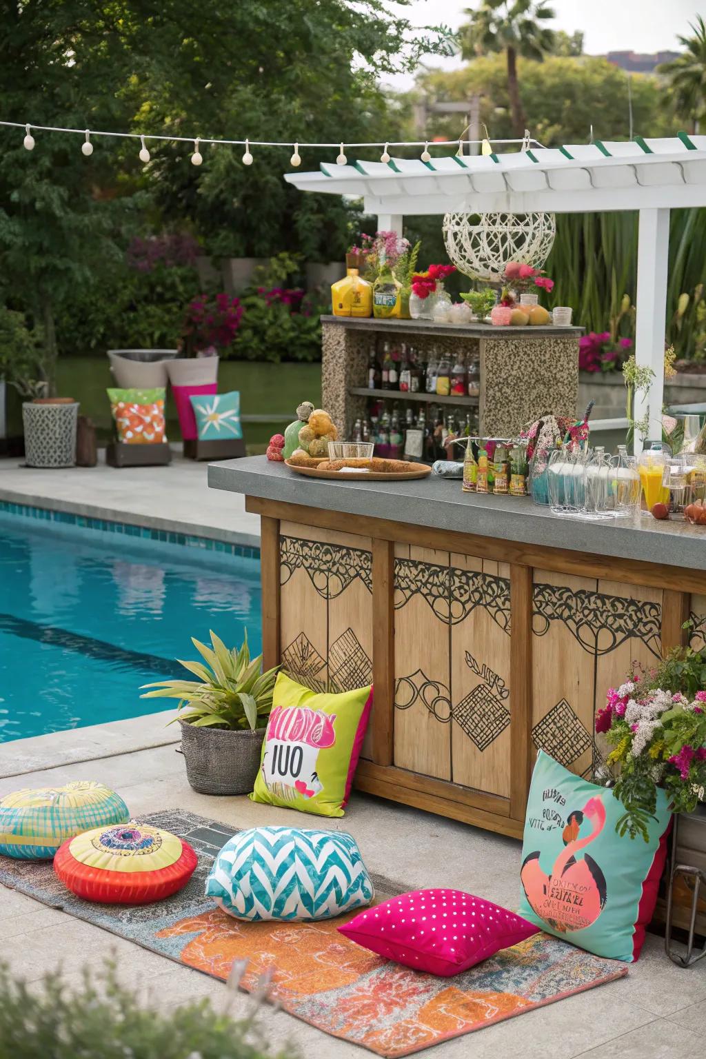 Personal details turn your pool bar into a unique show of style.