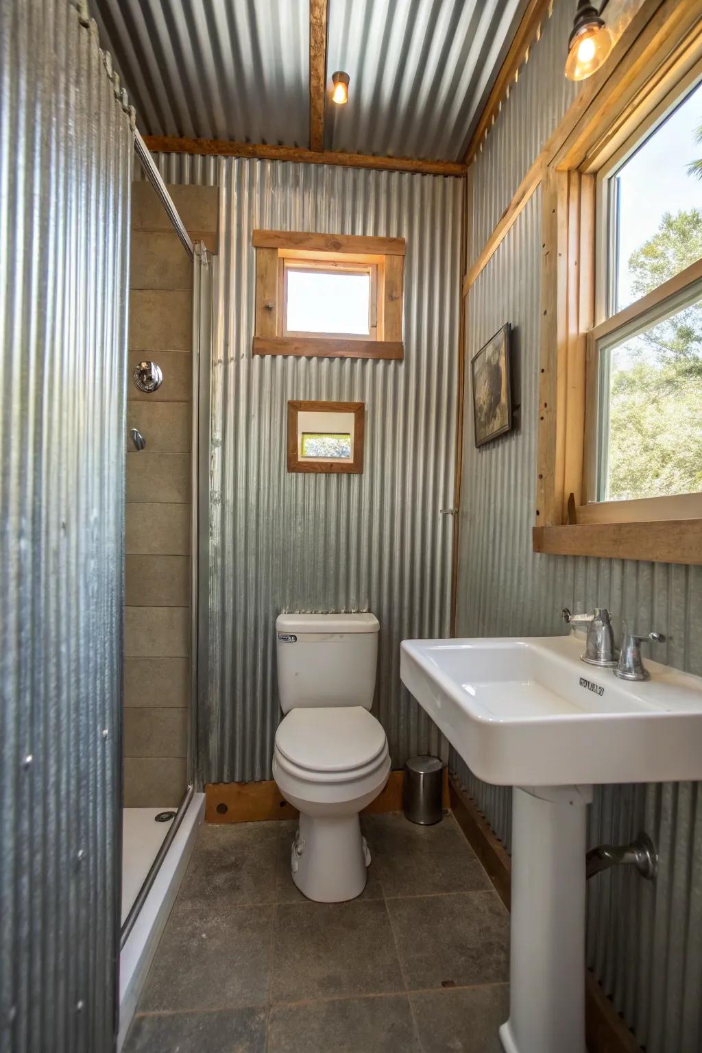 Industrial textures craft a distinctive look.