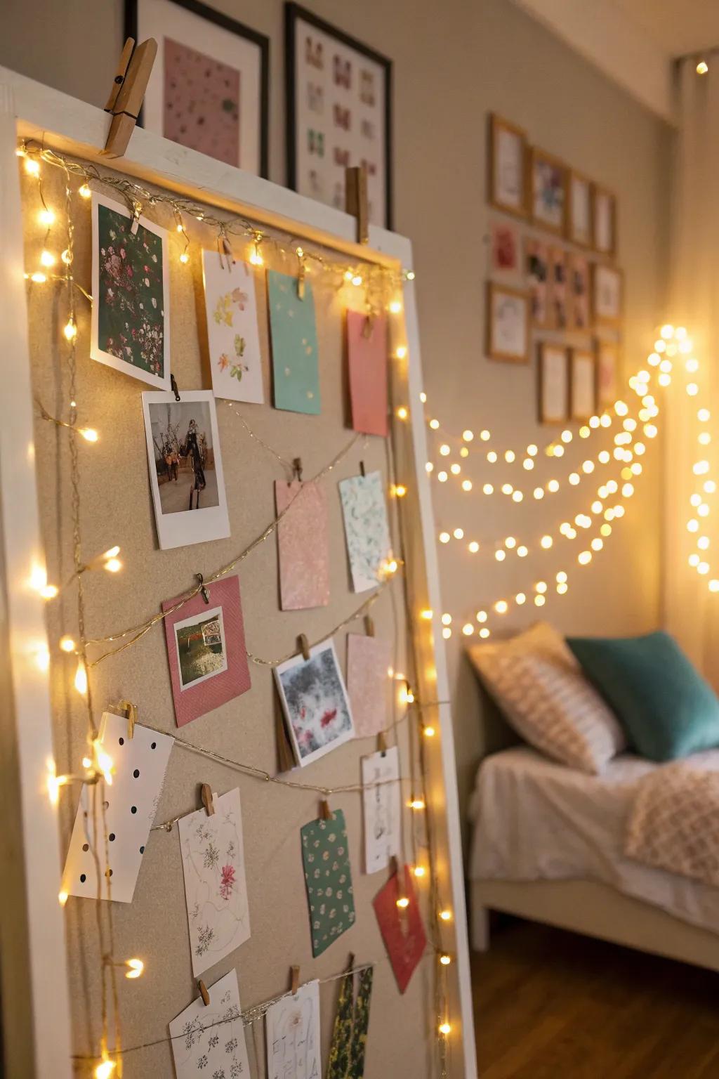 Fairy lights make a magical night-time glow.