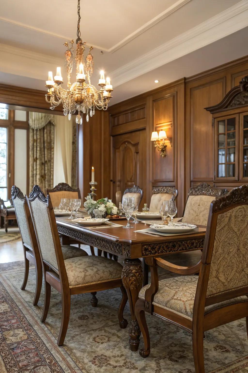 Dining spaces packed with character are ideal for memorable meals.