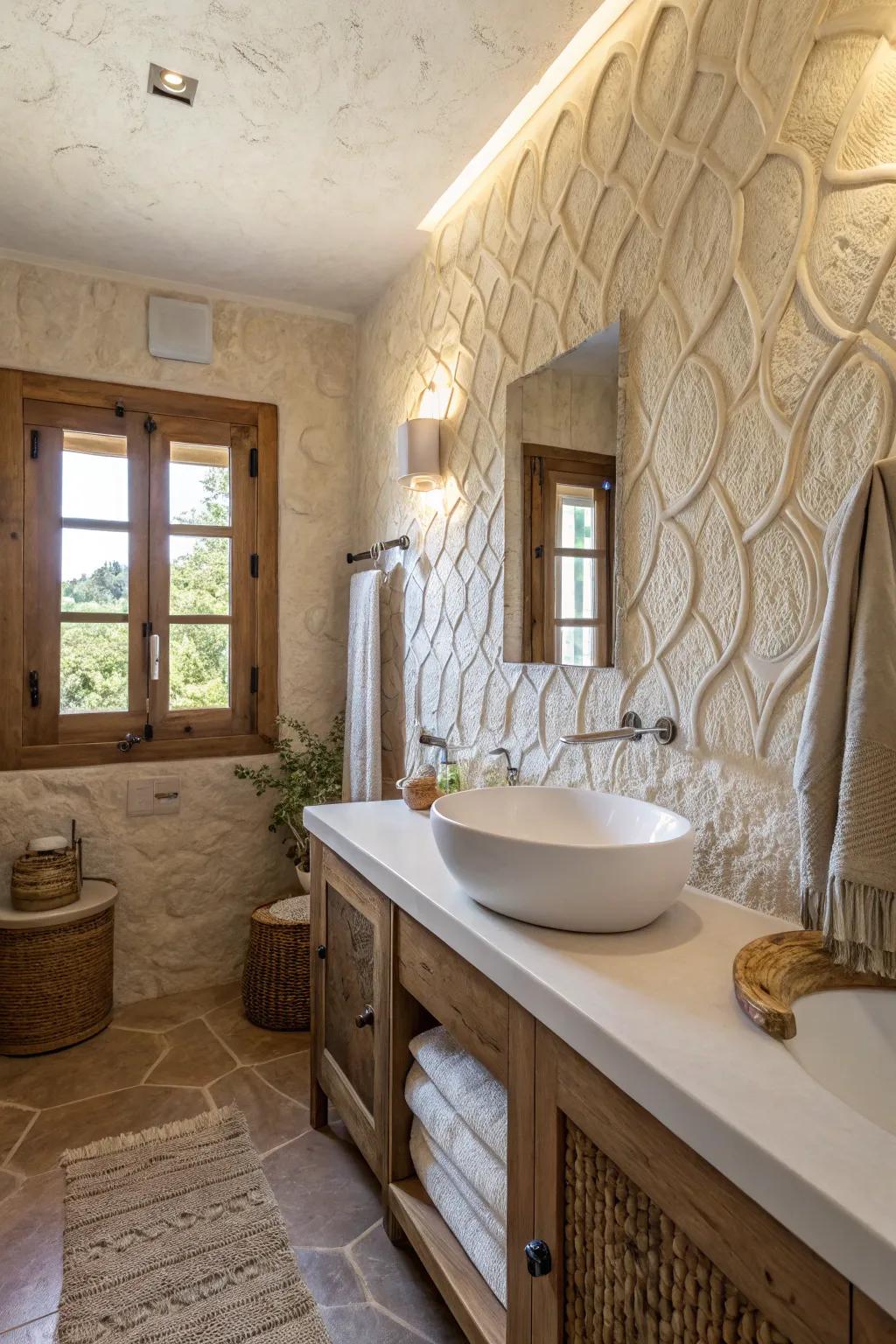 Textured plaster walls contribute depth and a classic Spanish vibe.