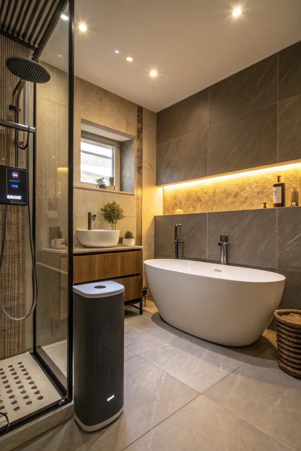 Streaming music adds a layer of comfort and privacy in the bathroom.