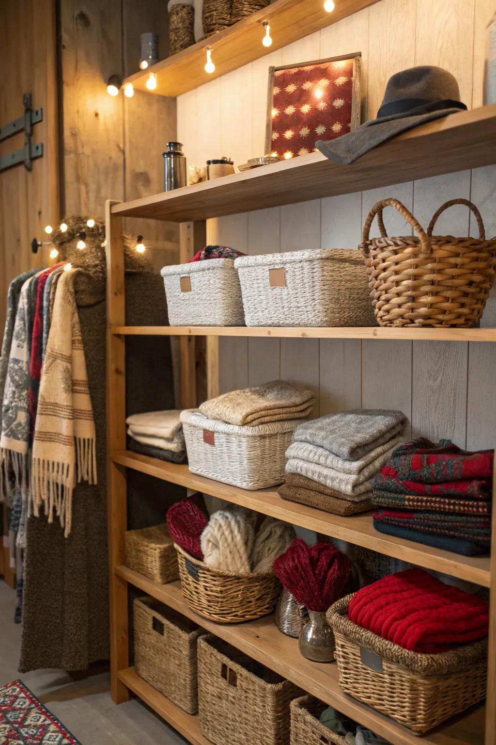 Containers offer quick and stylish organization options.