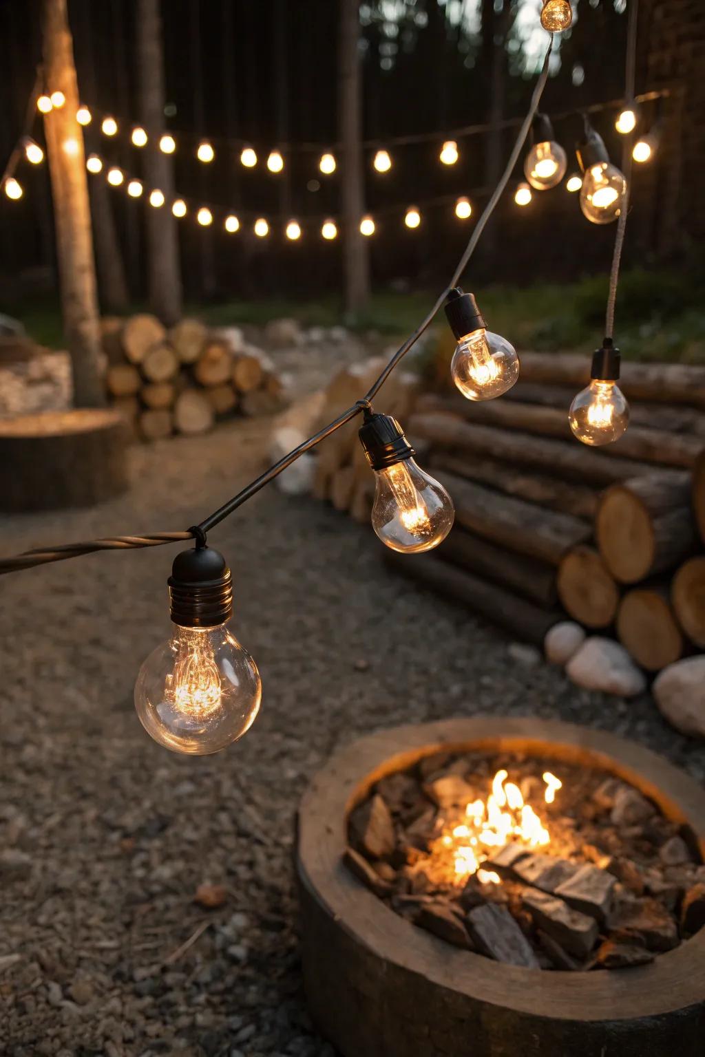 Varied bulb aesthetics fashion a vibrant visual interest.