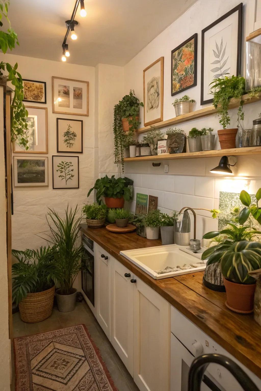 Personalized decor brings character and warmth to a kitchen.