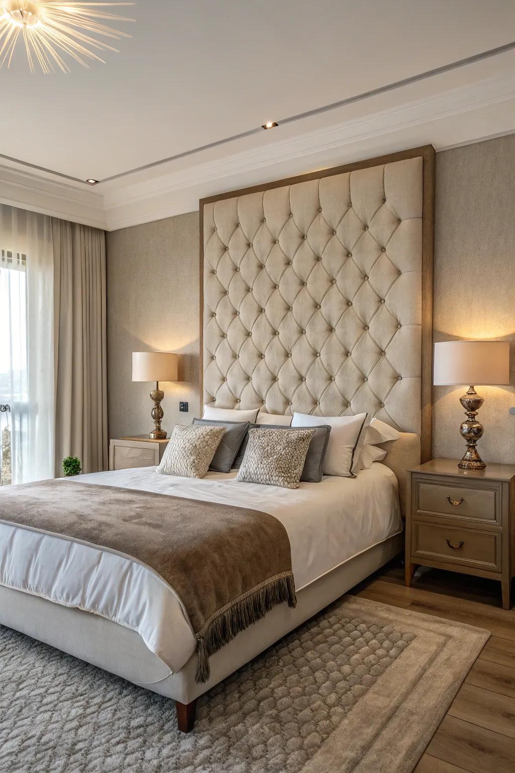 Anchor your bed with an elegant statement headboard.