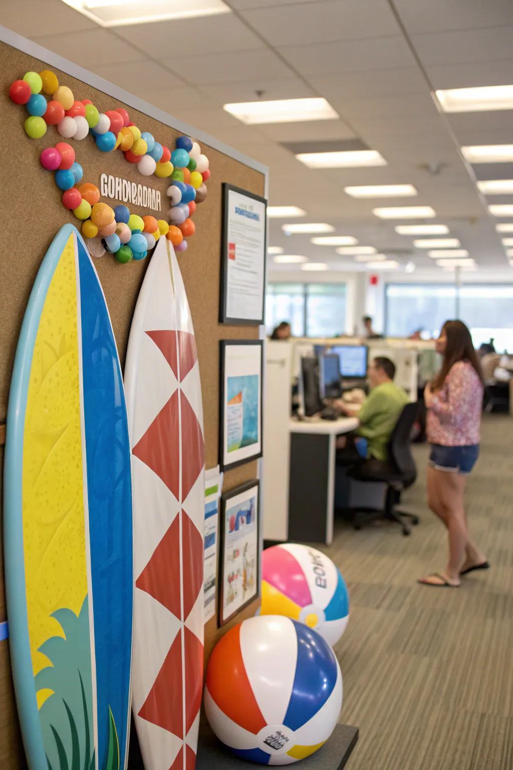 Capture the thrill of summertime sports using a dynamic board theme.