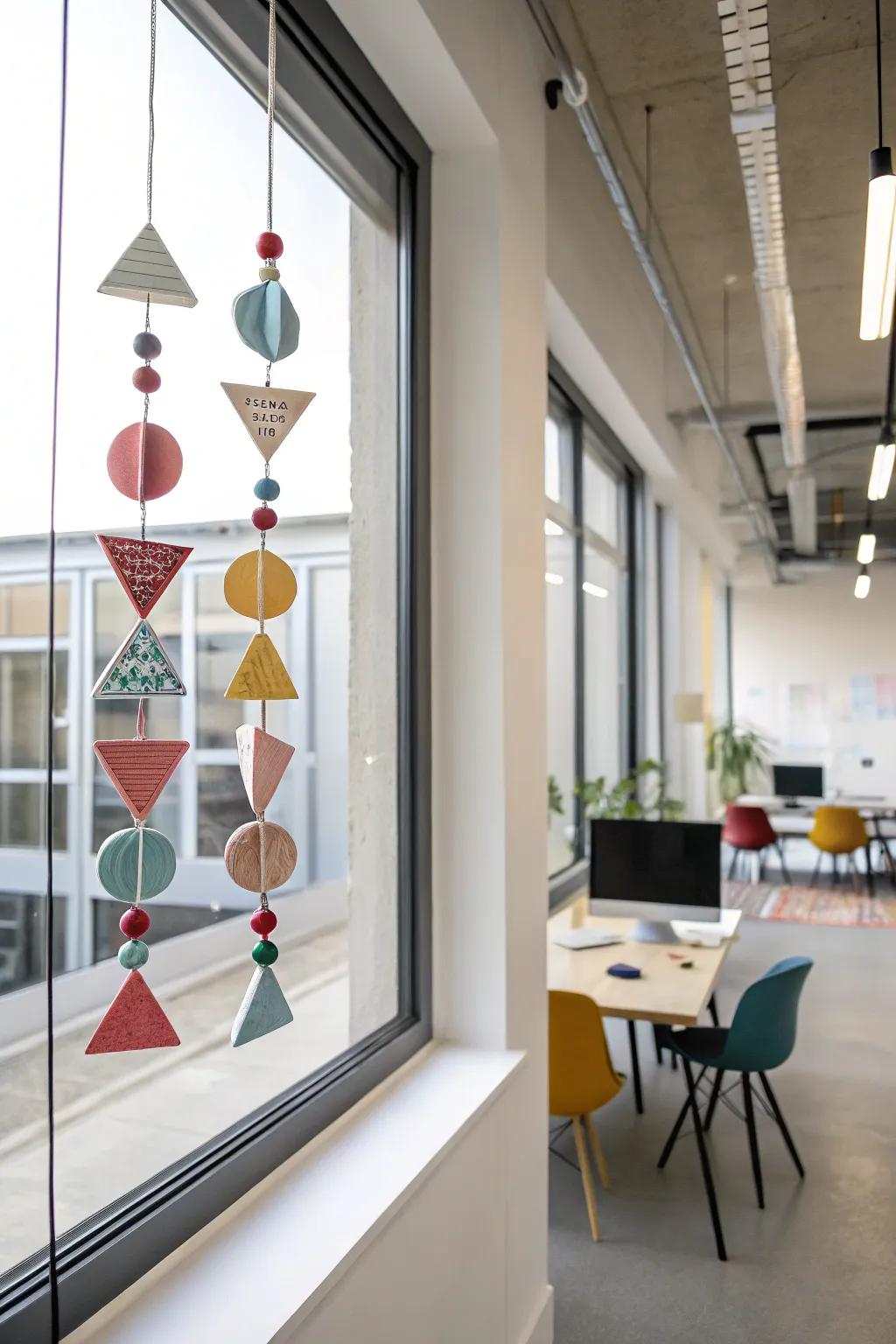 Modern art with sculpting compound prisms.