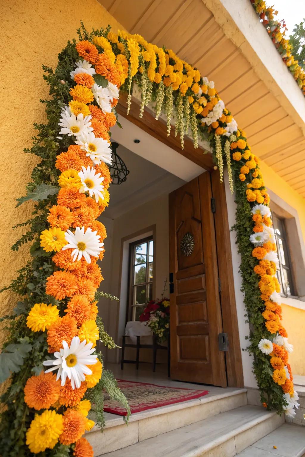 A dazzling plant swag that brings nature's splendor to the celebration.