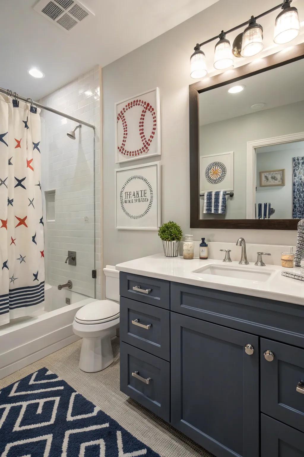 A balanced look makes sure the bathroom grows with your teen.