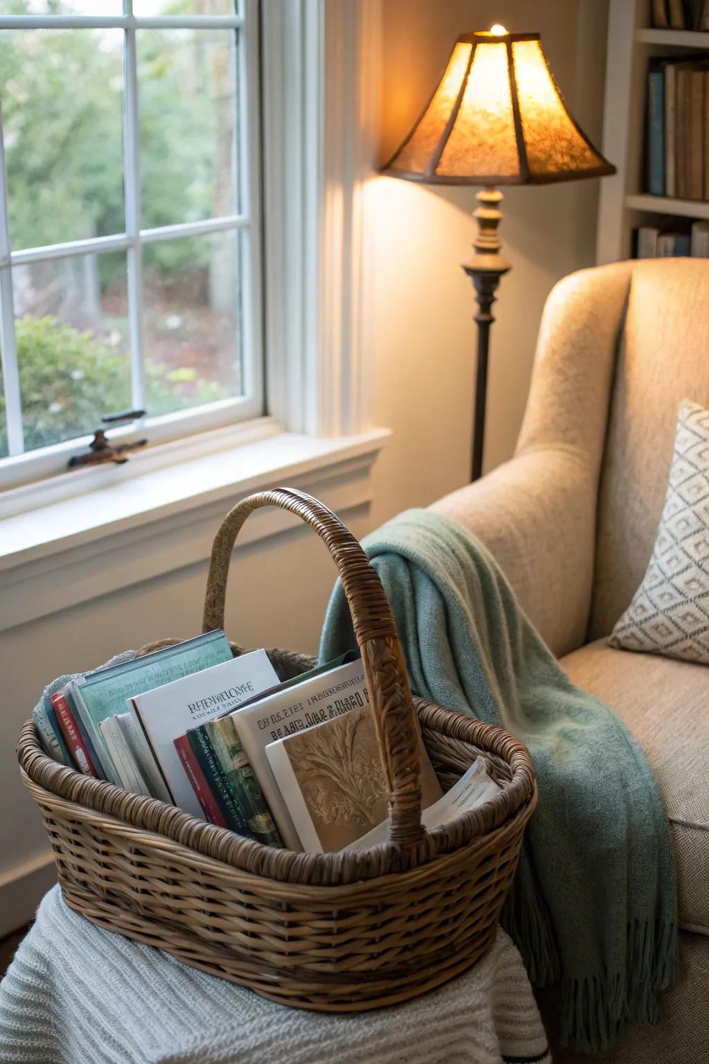 Promote reading and writing with books and notebooks in the Easter basket.