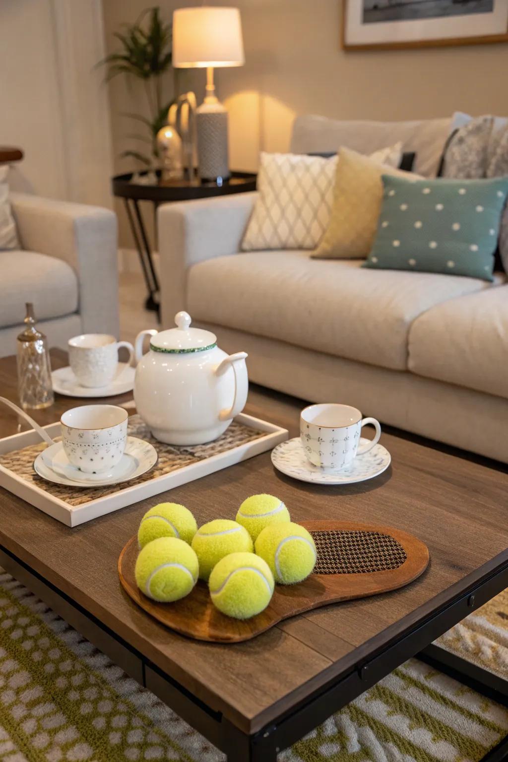 Sports sphere coasters append an eccentric nuance to your table.