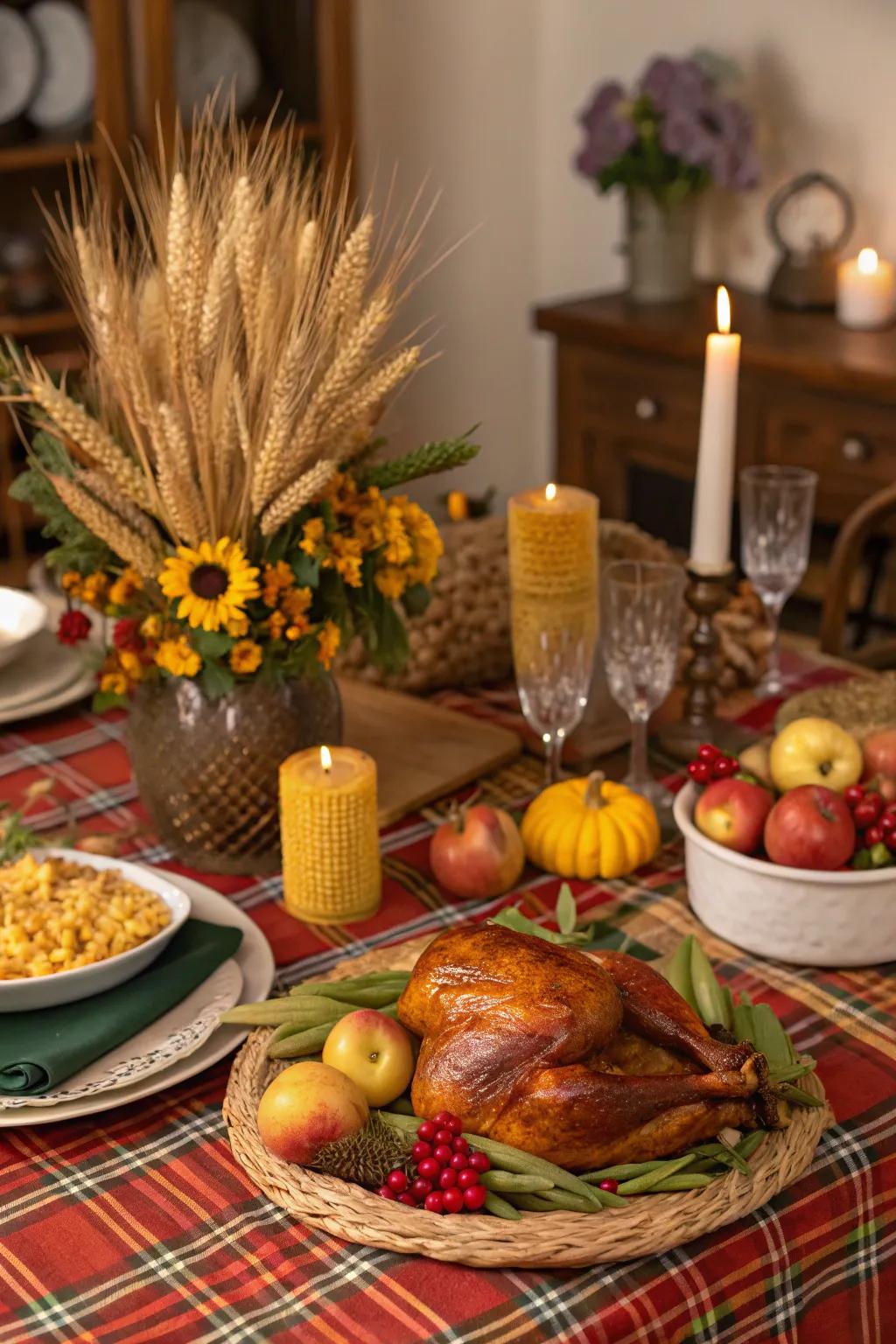 Celebrate the season using harvest-themed decor.