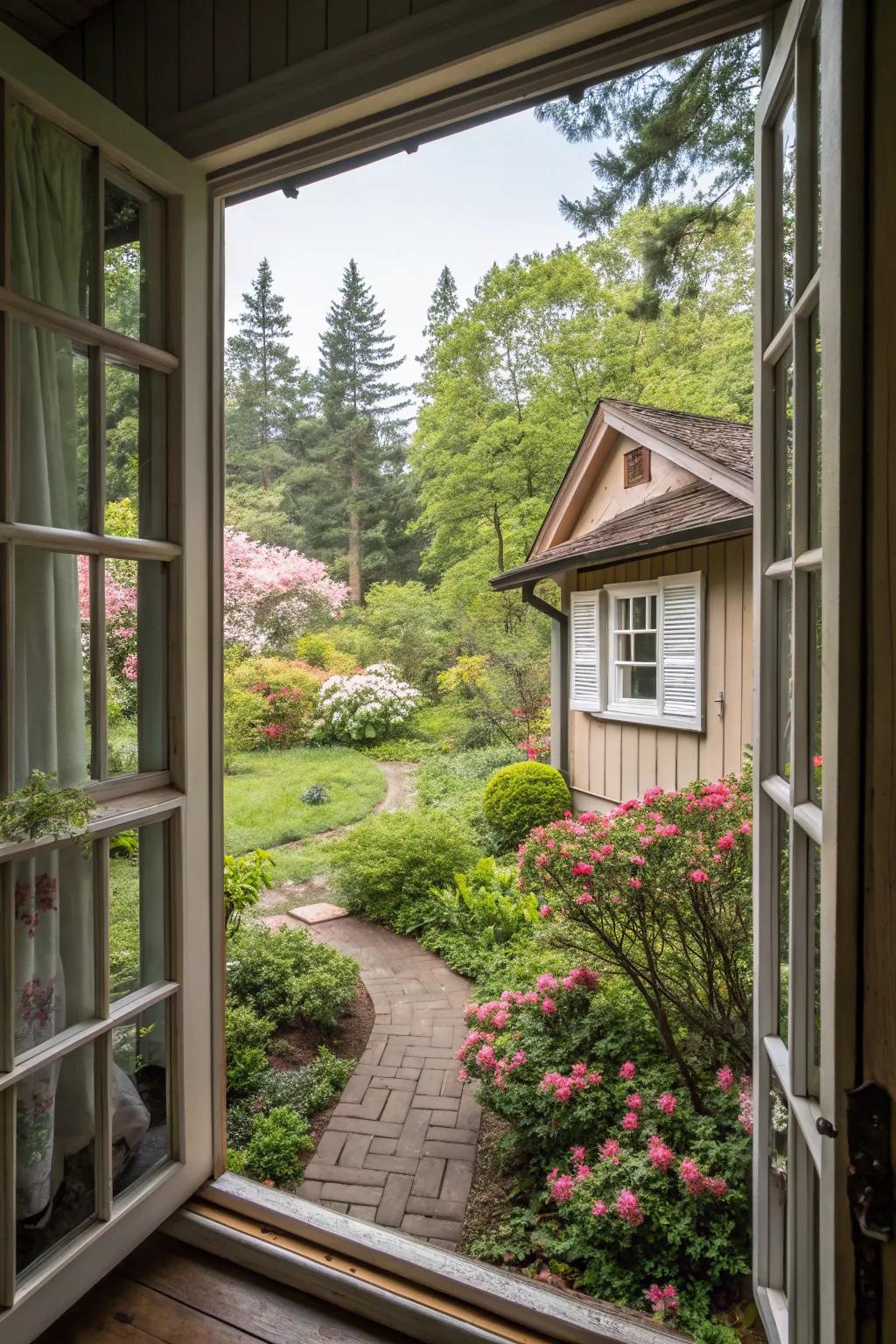 Dual sash windows intermix quintessential panache with functionality.