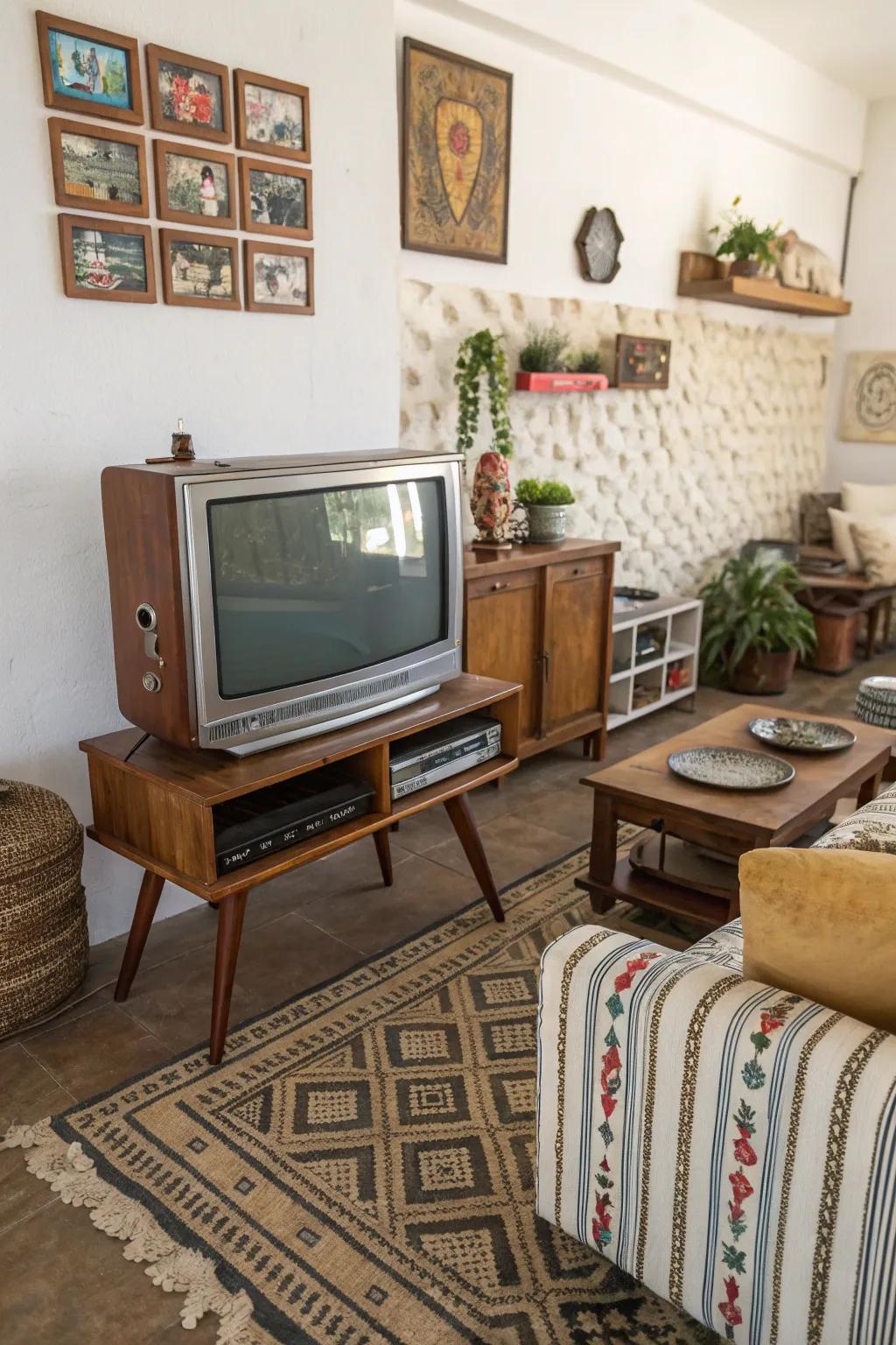 Bring a retro vibe with a vintage-inspired TV surround.