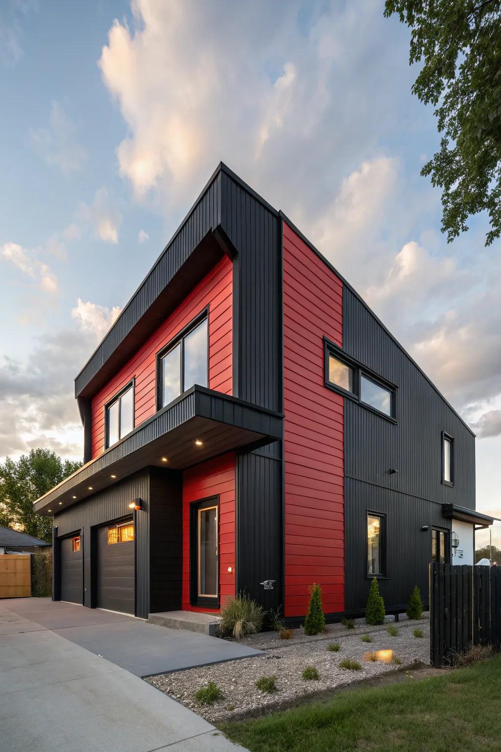 Black and red create a daring, modern masterpiece.