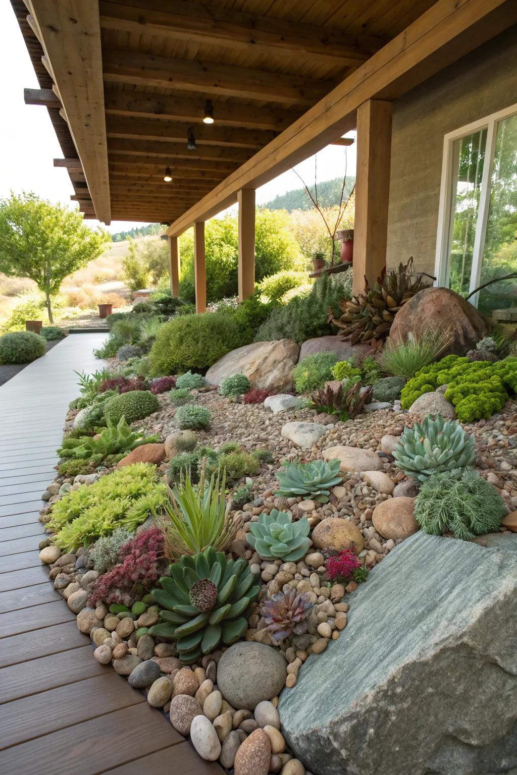 Introduce texture and interest with a captivating rock garden.
