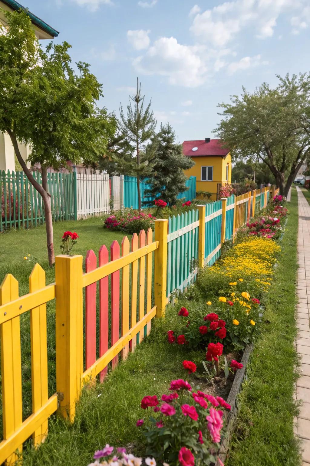 A dash of color can transform your fence into an artistic focal point.