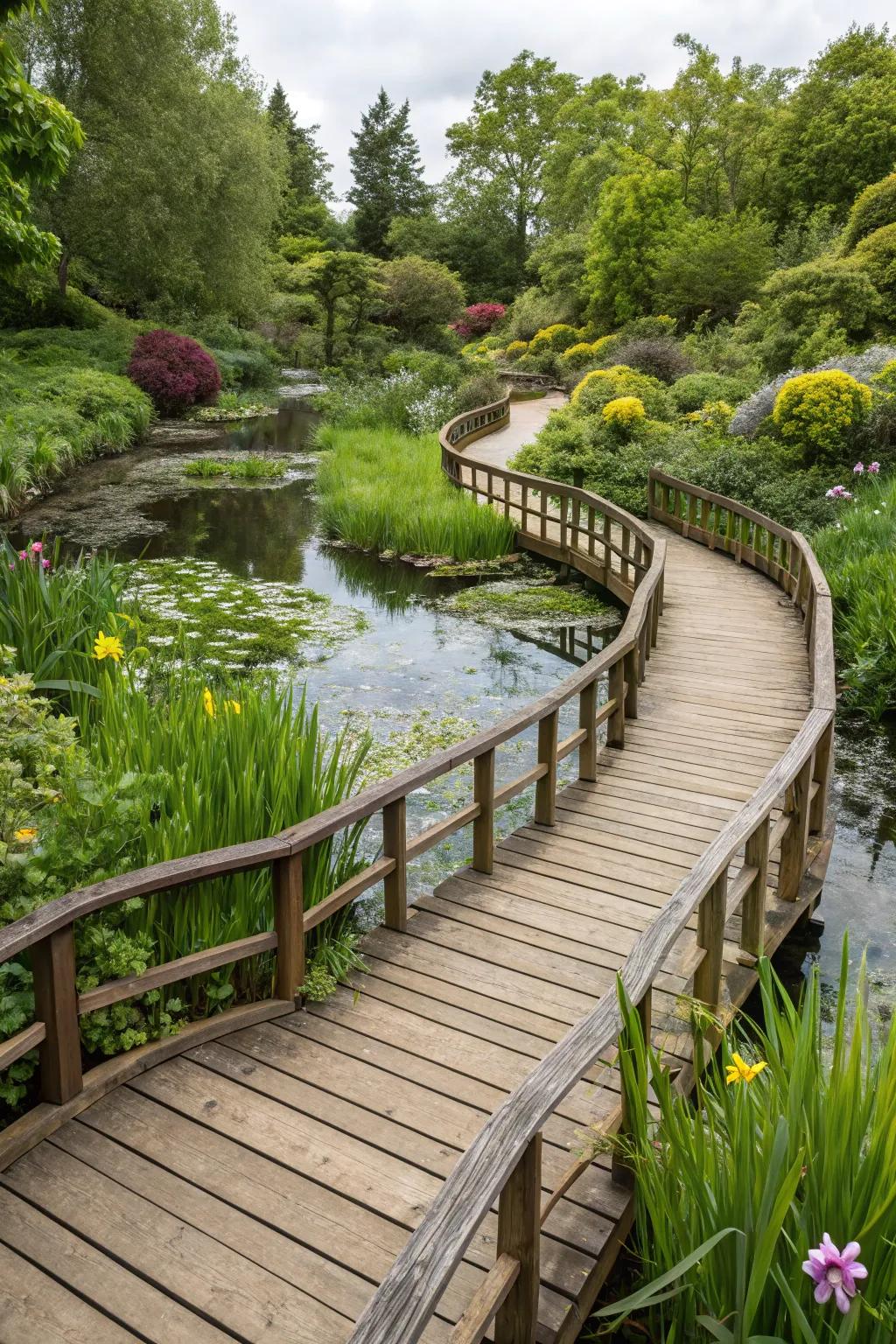 Raised paths are a great way to walk through wet or uneven parts of your garden.