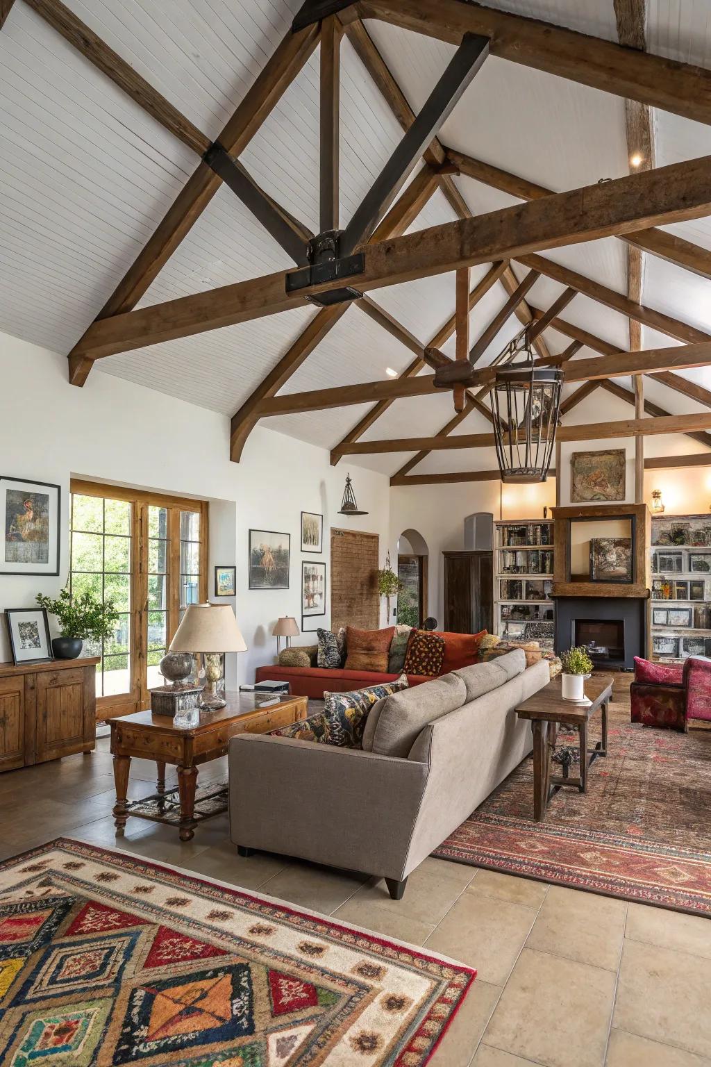 A diverse assortment of resources creating a singular vaulted ceiling arrangement.