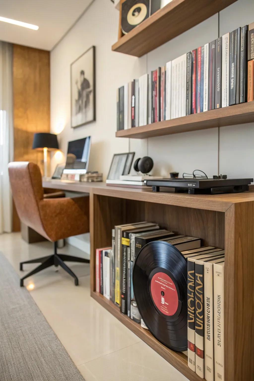 Use your vintage records to create eye-catching bookends with a musical theme.