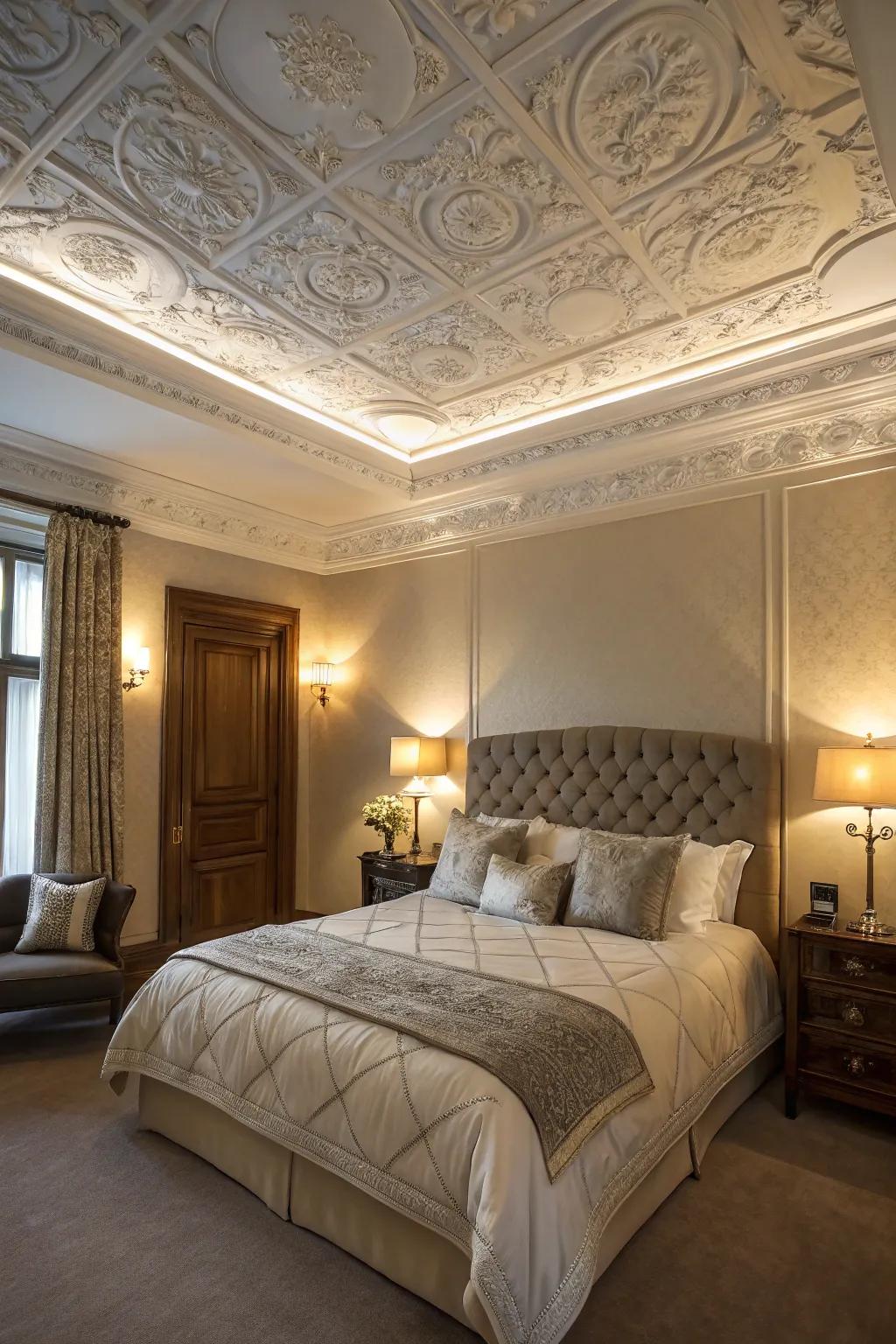 Add charm using unexpected ceiling moldings.