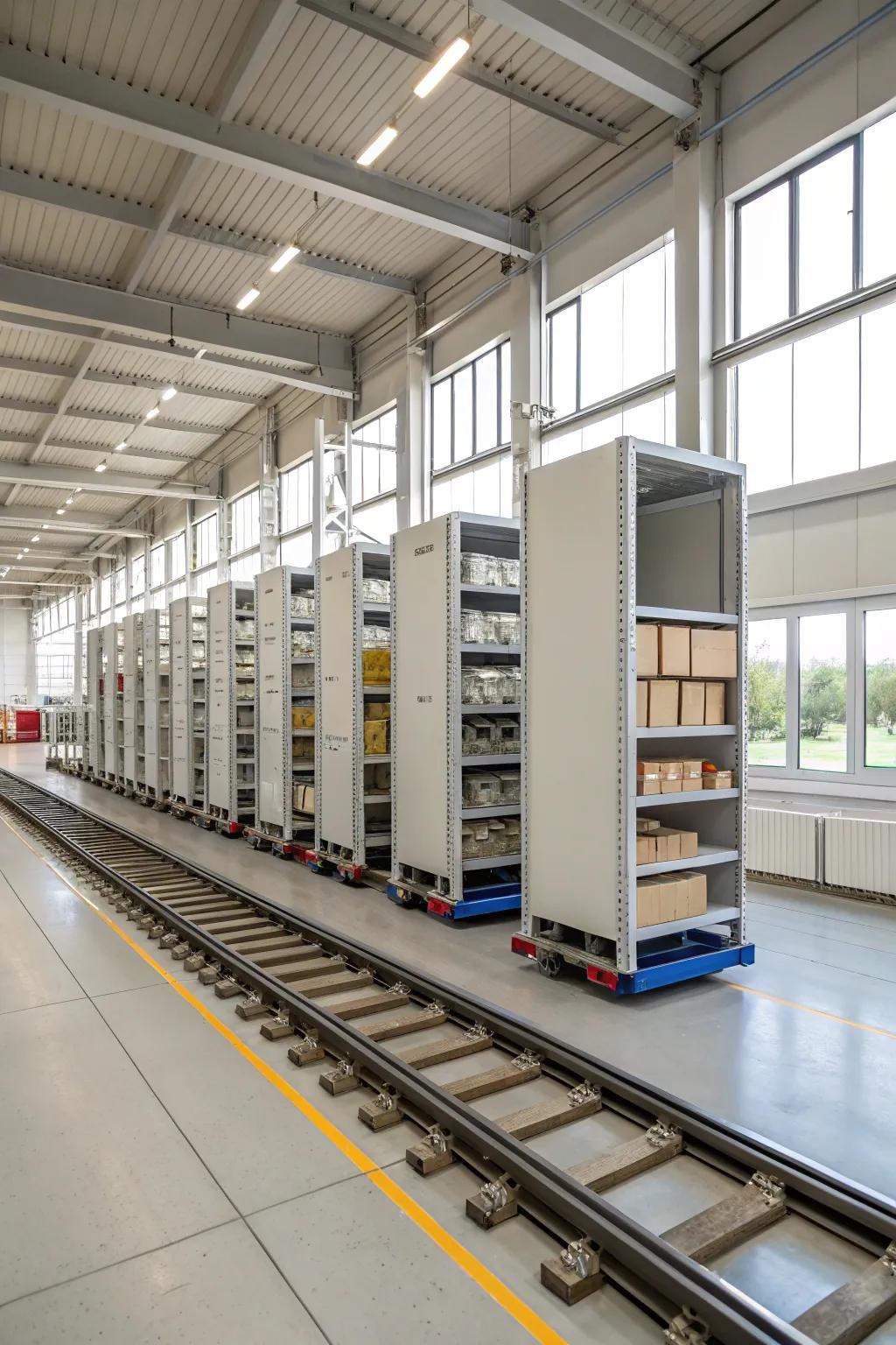 Movable racking solutions maximize storage capacity and flexibility.