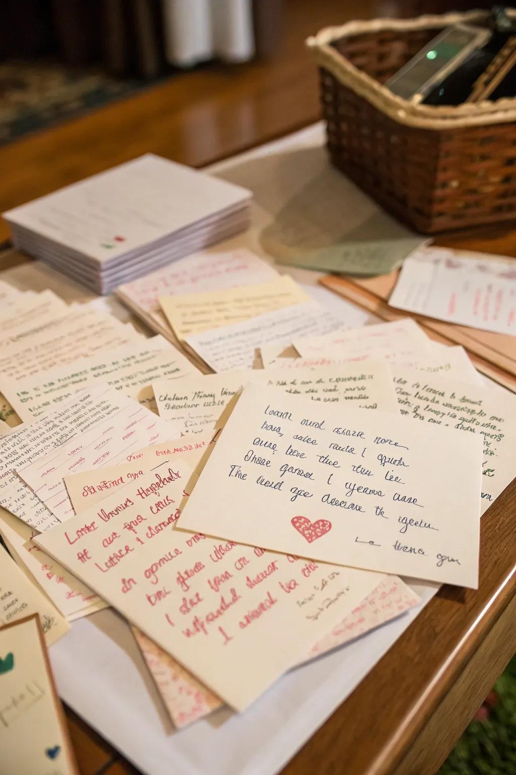 Meaningful inscribed missives impart a personal detail.