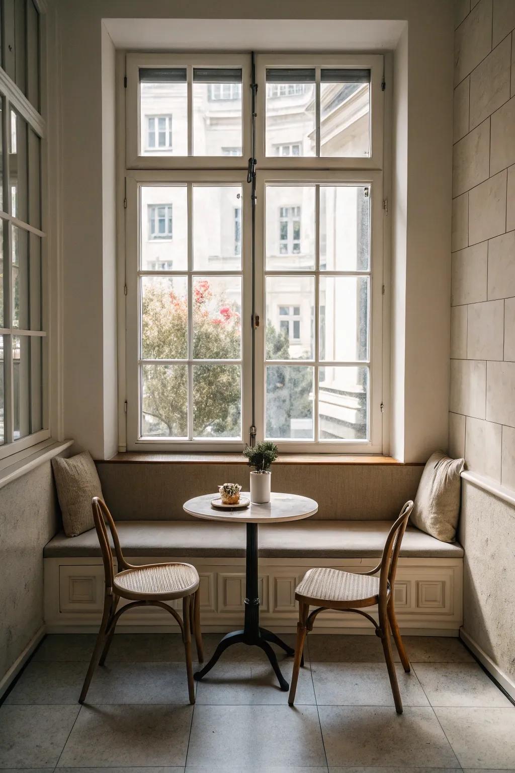 Simple designs make for a calm window seat.