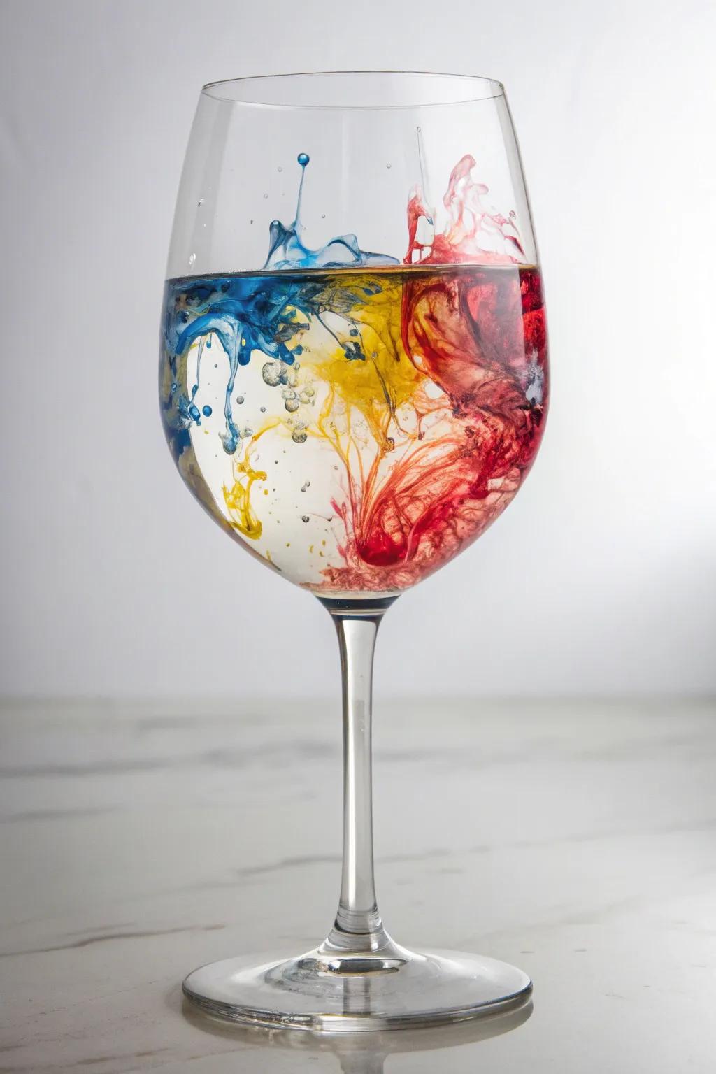 Artistic splashes create a stunning, modern design on glass.