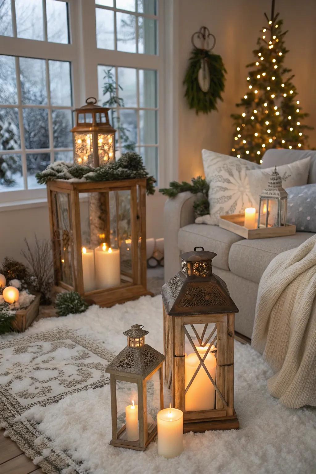 Natural lanterns add warmth and charm.